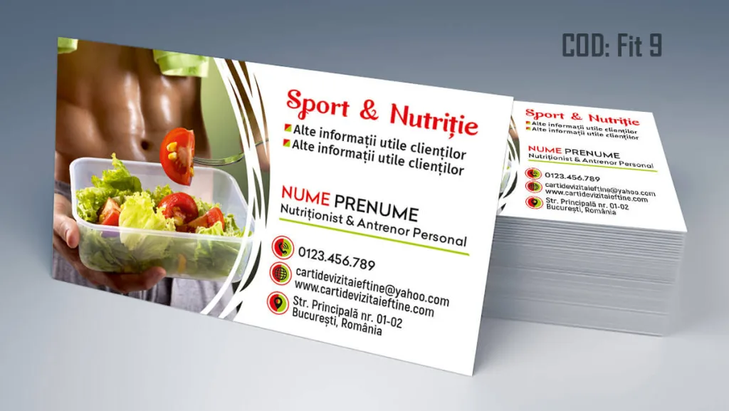 Carti de vizita fitness antrenor personal nutritionist 09