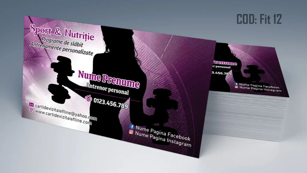 Carti de vizita fitness antrenor personal nutritionist 12