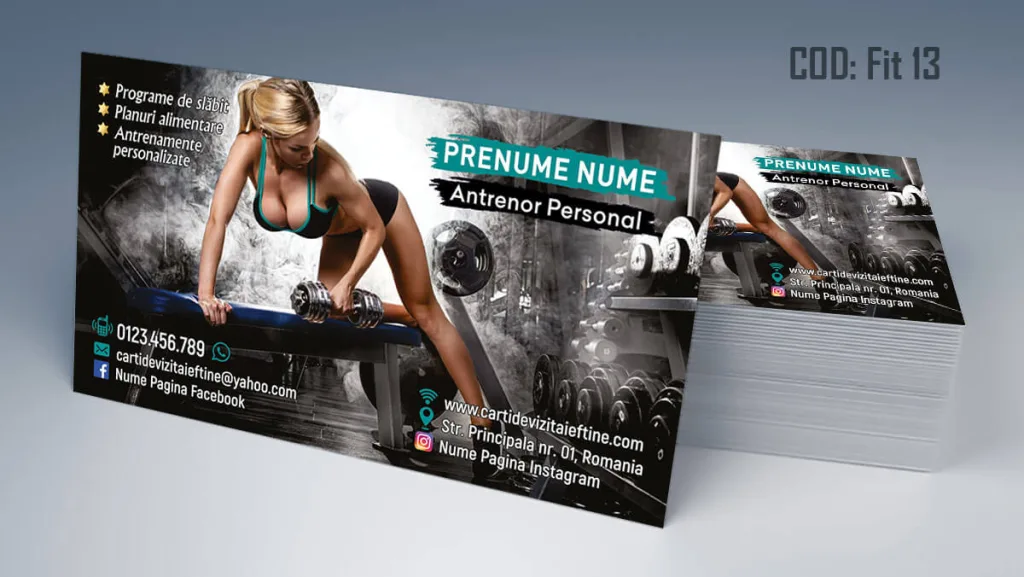 Carti de vizita fitness antrenor personal nutritionist 13