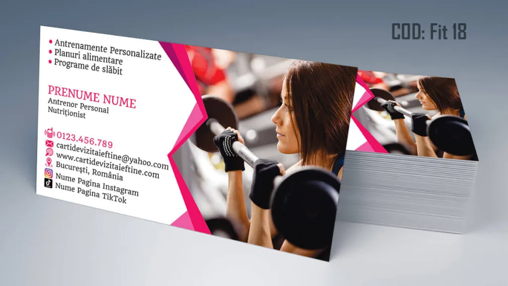 Carti de vizita fitness antrenor personal nutritionist 18