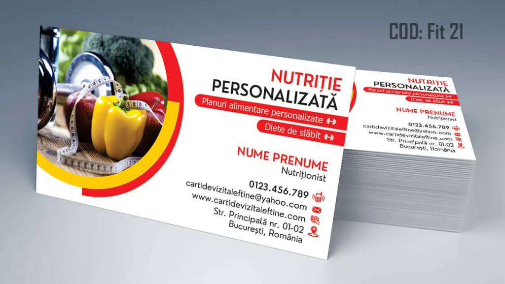 Carti de vizita fitness antrenor personal nutritionist 21