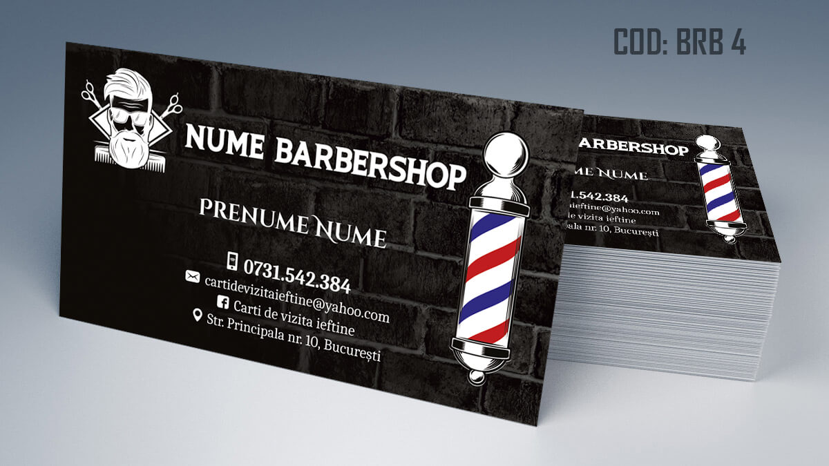 Carti de vizita barber shop, barbierit, barbier, salon barber shop, barber store, frizer, barber - Cod BRB 4