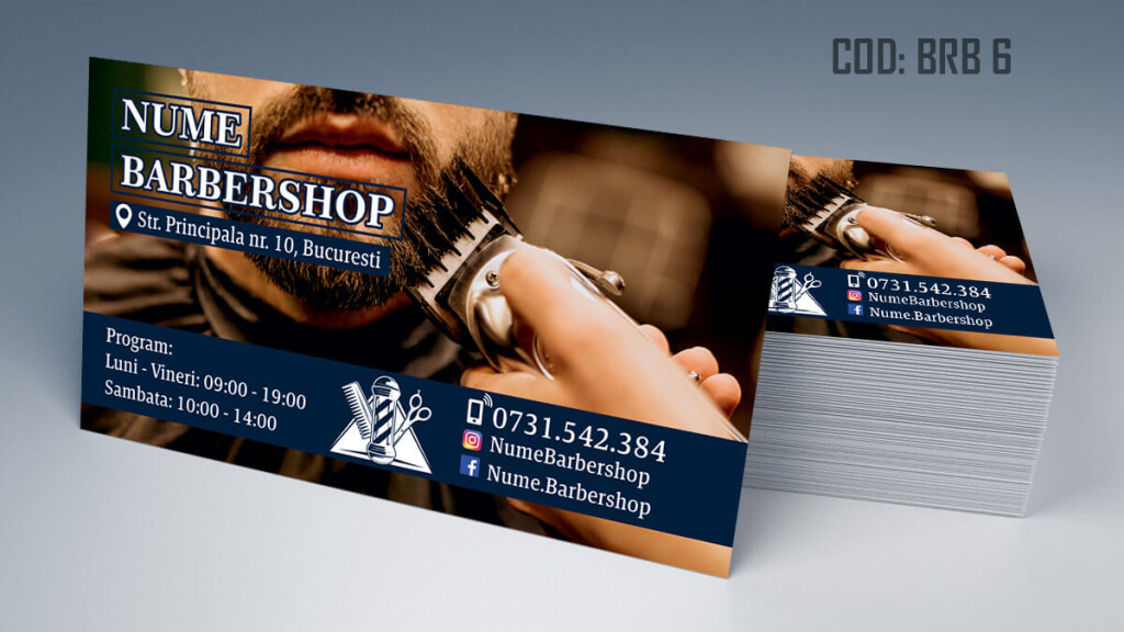 Carti de vizita barber shop, barbierit, barbier, salon barber shop, barber store, frizer, barber - Cod BRB 6