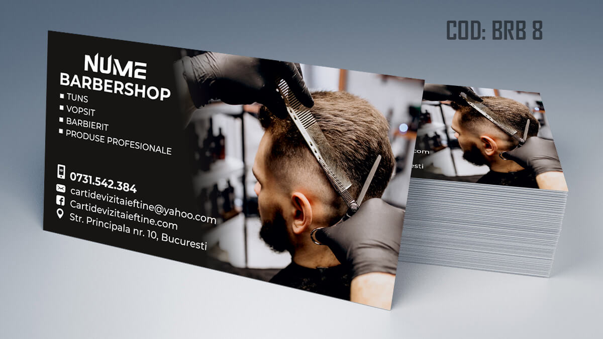 Carti de vizita barber shop, barbierit, barbier, salon barber shop, barber store, frizer, barber - Cod BRB 8