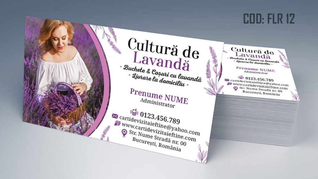 Carti de vizita florarie, aranjamente florale, livrare flori la domiciliu, florarie online, coroane funerare, flori de lux - Cod FLR 12