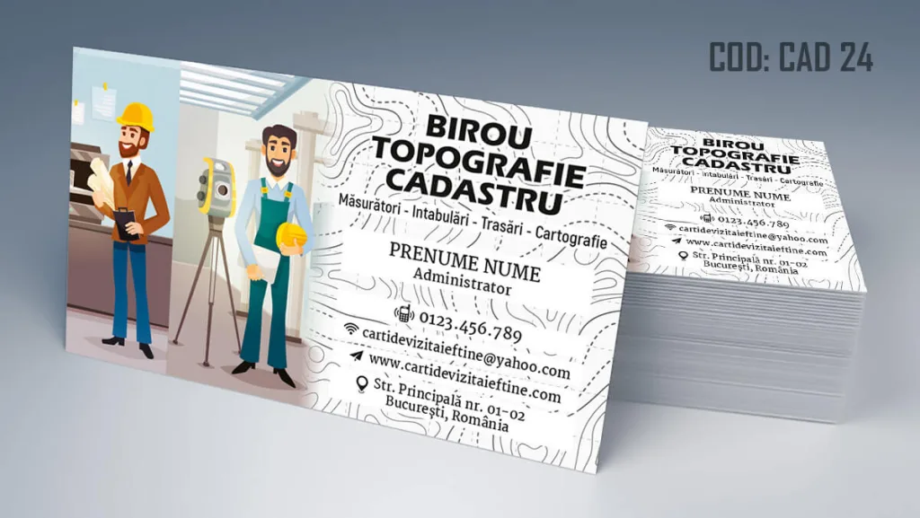 Carti de vizita cadastru - servicii intabulare birou topografie model personalizat