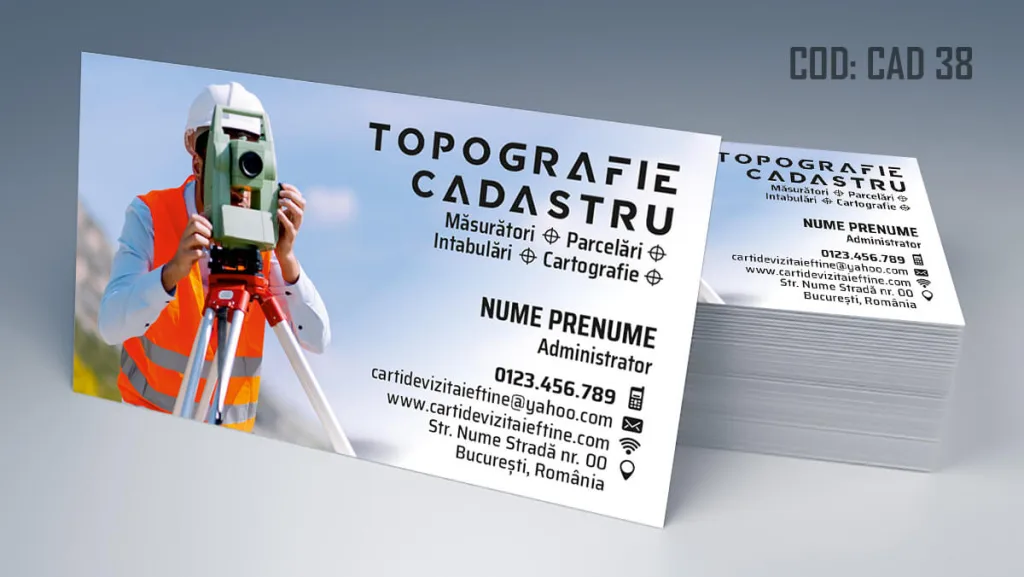 Carti de vizita topograf - model birou cadastral si topografie 38