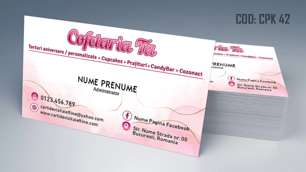 Carti de vizita cofetarie model gratuit - cod CPK 42