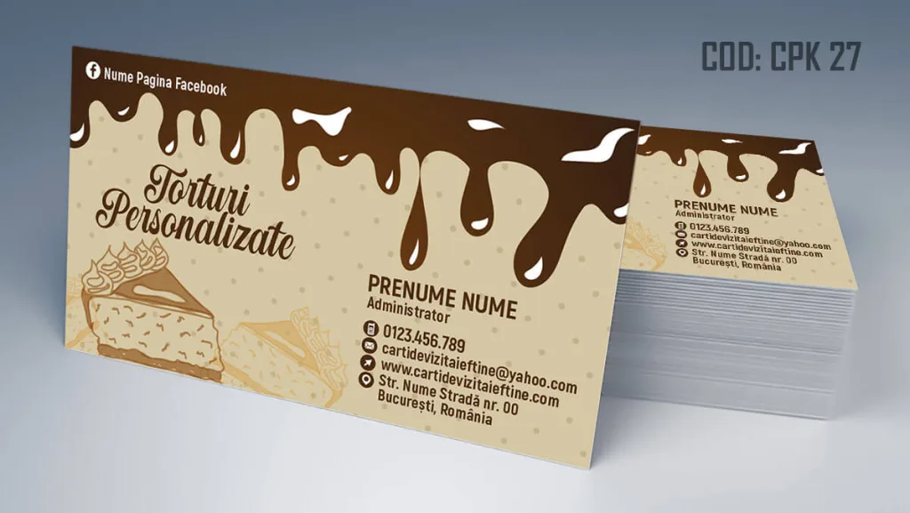 Carti de vizita cofetarie model gratuit felii de tort facut in casa tort personalizat - cod CPK 27