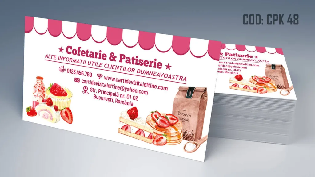 Carti de vizita cofetarie model gratuit patiserie cofetarie online - cod CPK 48