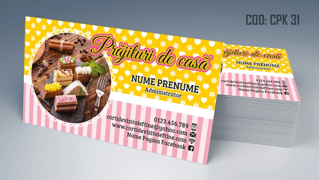 Carti de vizita cofetarie model prajituri de casa - cod CPK 31