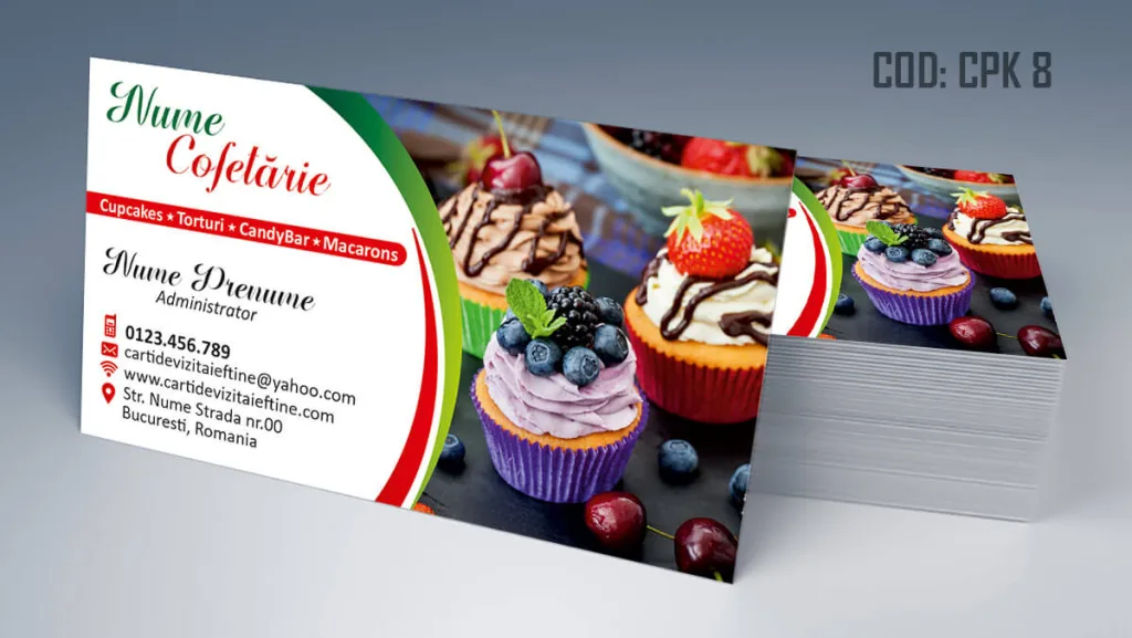 Carti de vizita cofetarie prajituri cupcakes - cod CPK 8