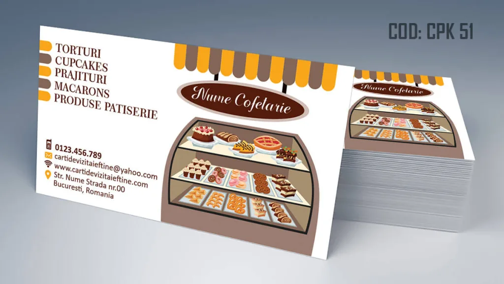 Carti de vizita cofetarie si produse patiserie - cod CPK 51