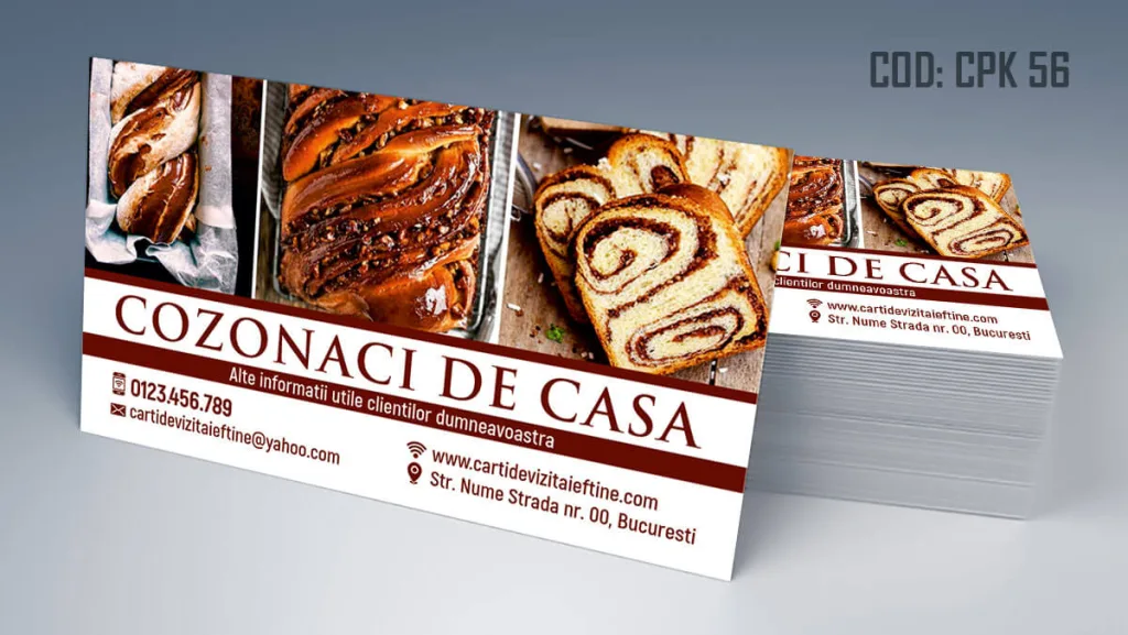 Carti de vizita cozonaci cu nuca ciocolata livrare la domiciliu - cod CPK 56
