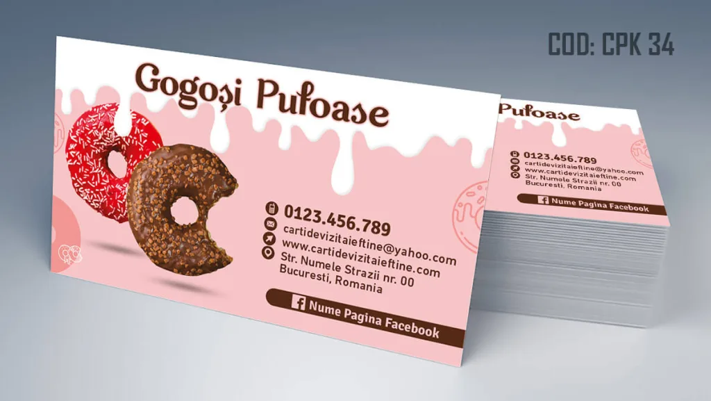 Carti de vizita gogoserie model gratuit gogosi pufoase - cod CPK 34