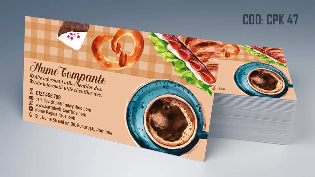 Carti de vizita simigerie model covrigi sandwich cornuri croisant - cod CPK 47