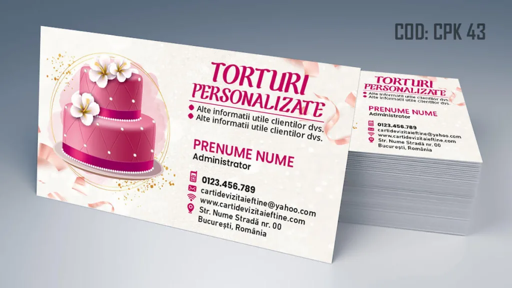 Carti de vizita torturi personalizate tort de casa la comanda - cod CPK 43