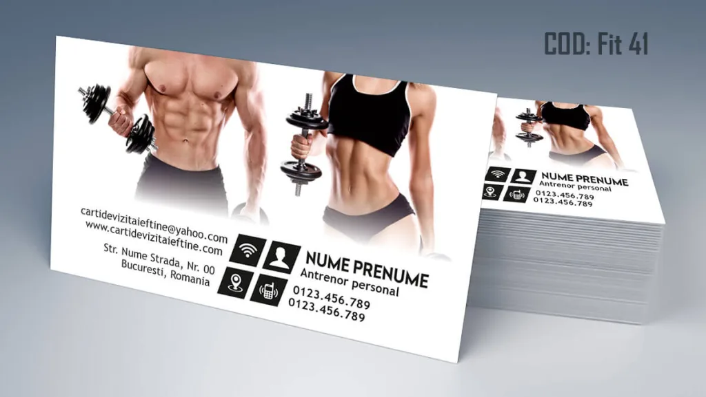 Carti de vizita antrenor personal - model cuplu fitness Cod FIT 41