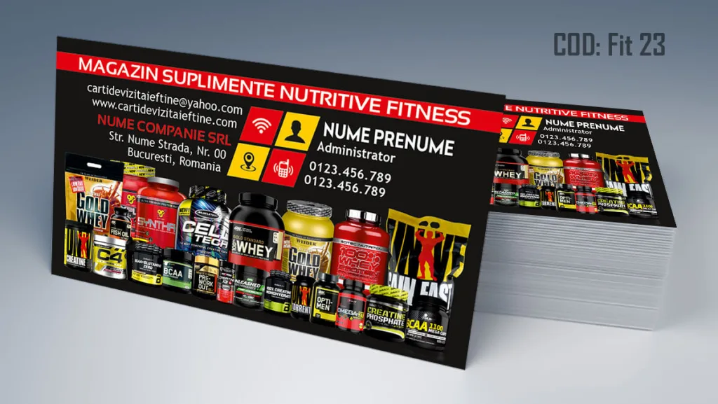 Carti de vizita magazin suplimente fitness - model culturism sport nutritie Cod FIT 23