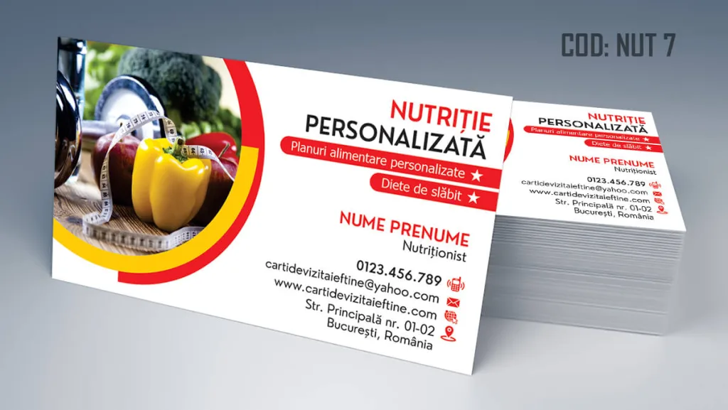Carti de vizita nutritionist - diete, regim, nutritie personalizata Cod NUT 7