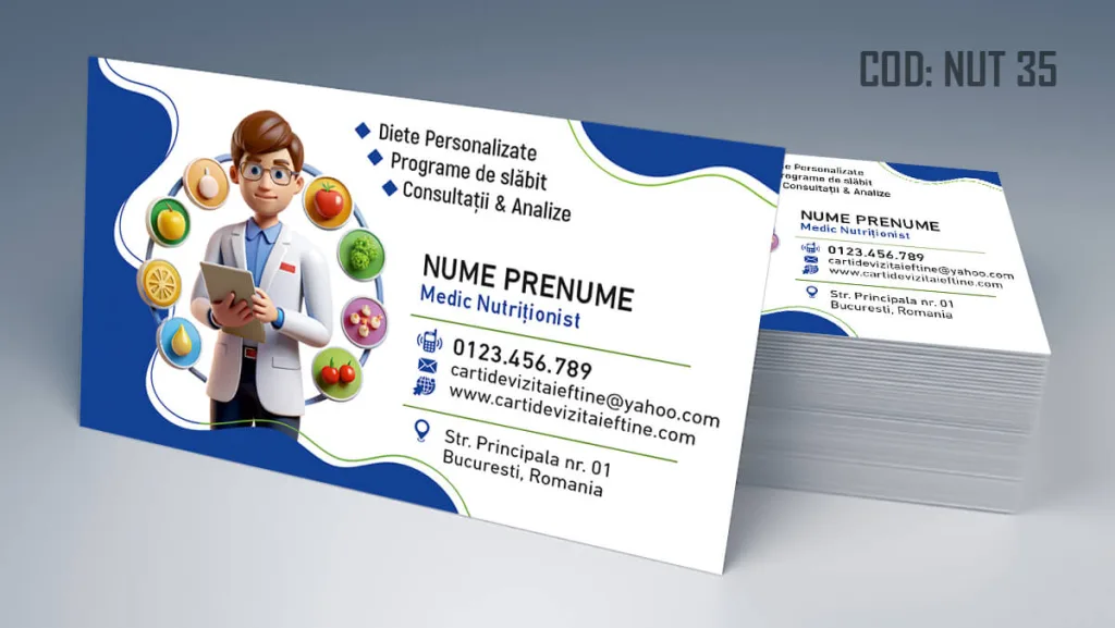 Carti de vizita nutritionist - dietetician medic nutritie Cod NUT 35