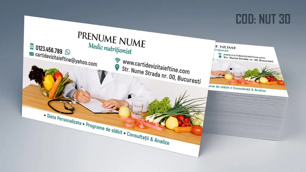 Carti de vizita nutritionist - medic cabinet nutritie Cod NUT 30