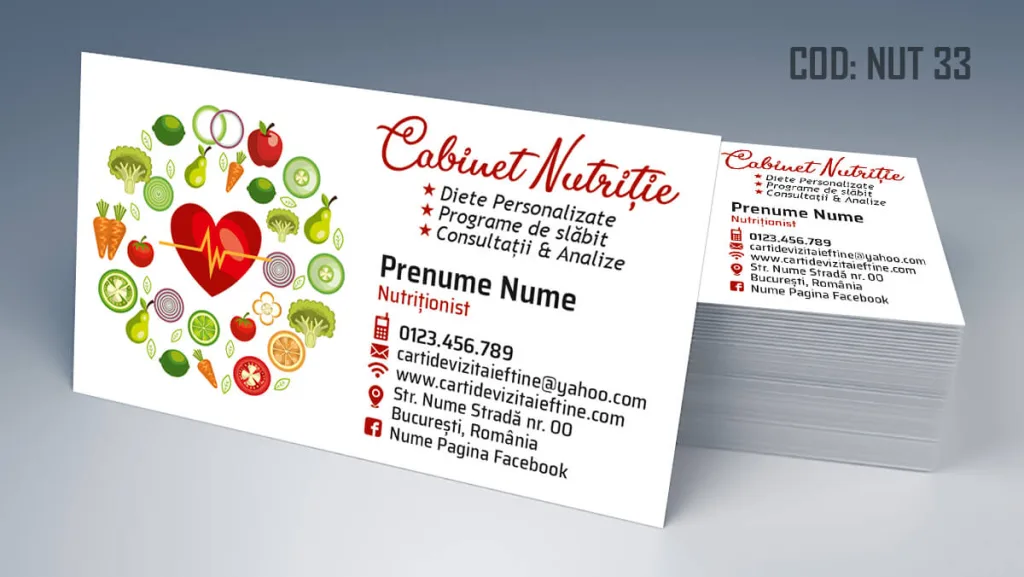 Carti de vizita nutritionist - medic cabinet nutritie Cod NUT 33