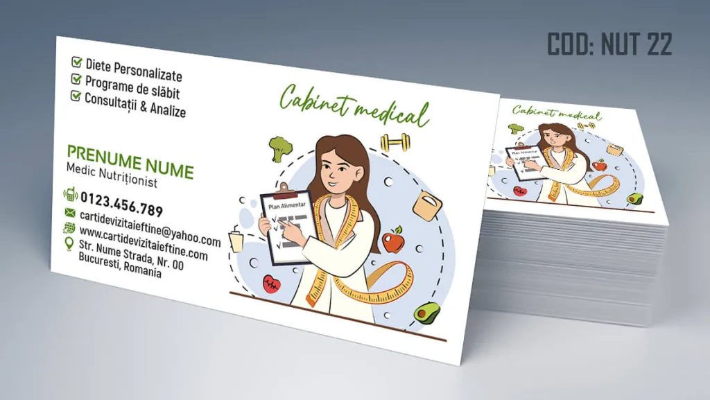 Carti de vizita nutritionist - medic dietetician cabinet nutritie Cod NUT 22
