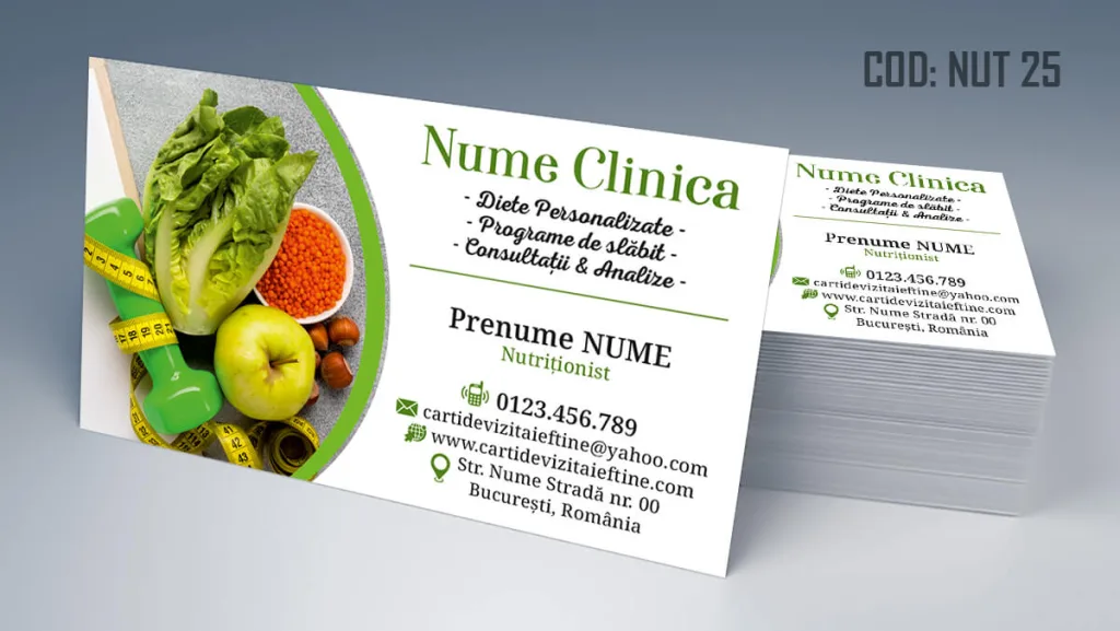 Carti de vizita nutritionist - model cabinet nutritie clinica Cod NUT 25