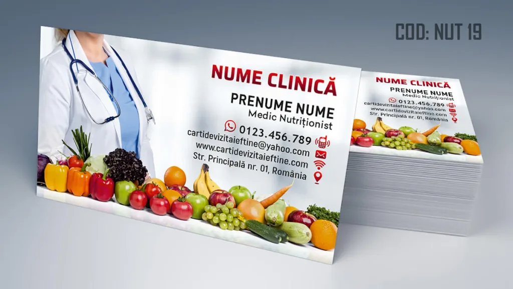 Carti de vizita nutritionist - model doctor cabinet nutritie clinica Cod NUT 19