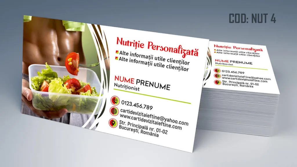 Carti de vizita nutritionist - model nutritie personalizate Cod NUT 4