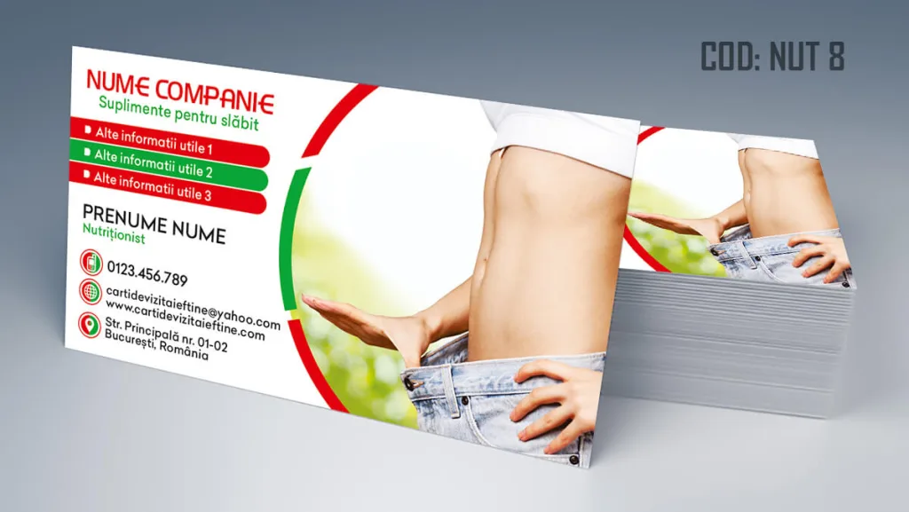Carti de vizita nutritionist - model nutritie plan alimentar Cod NUT 8
