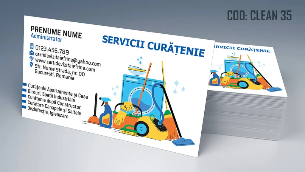 carti de vizita curatenie prezentare clara