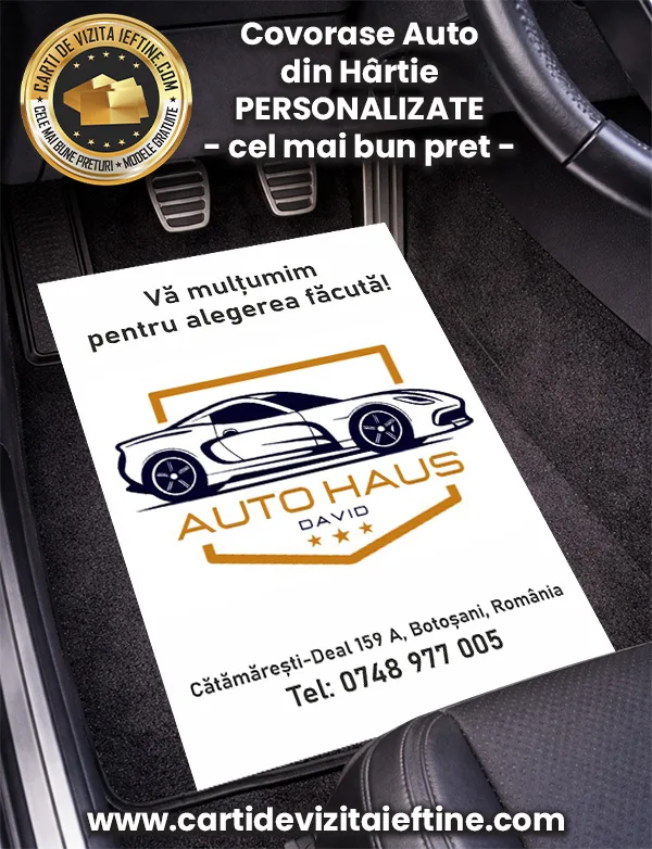 Covorase auto din hartie personalizate 3