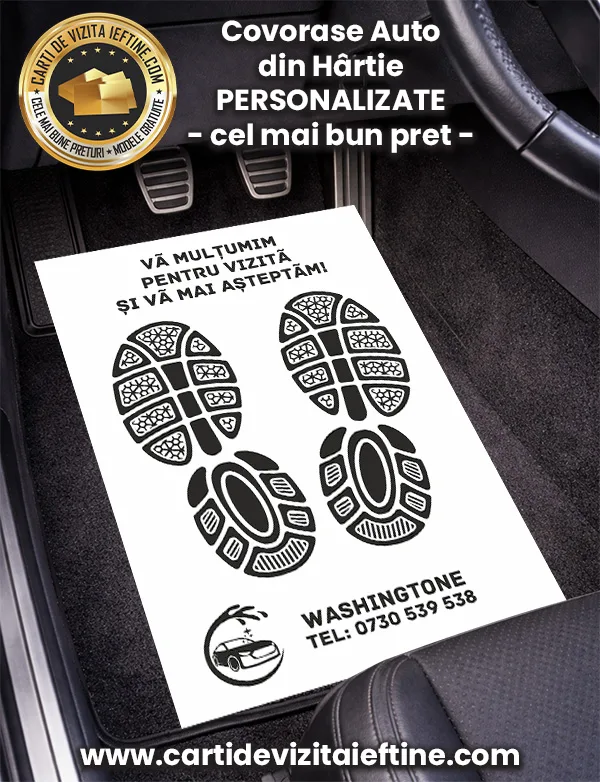 Covorase auto din hartie personalizate ieftine