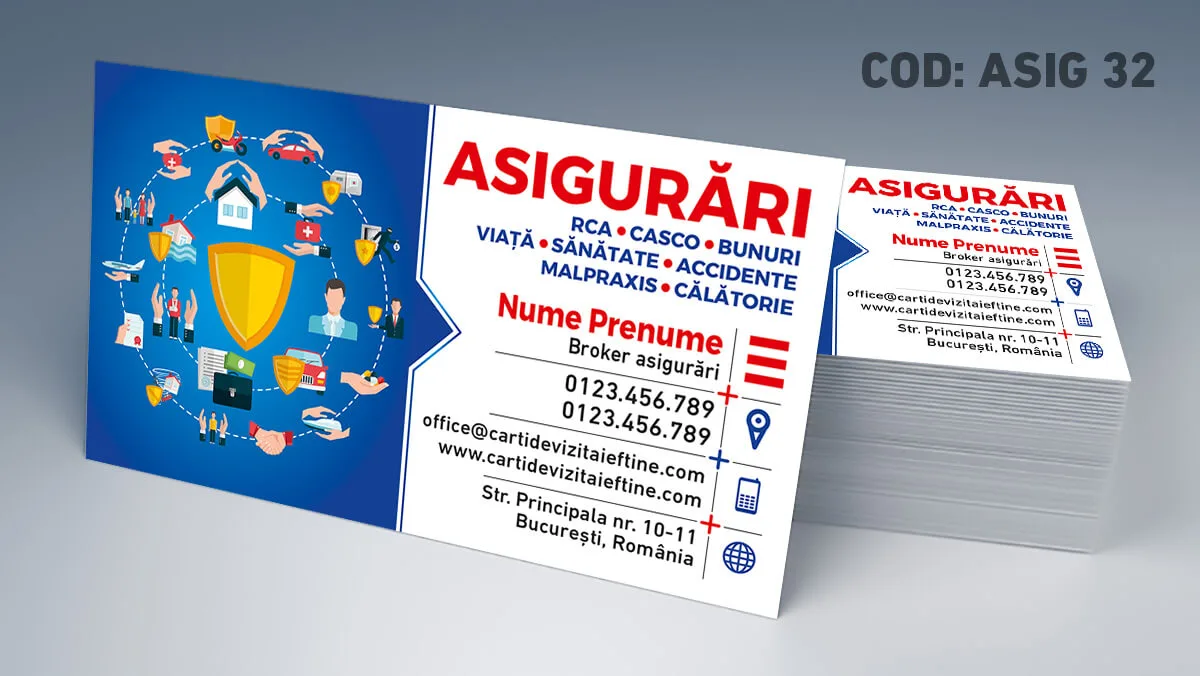 carti de vizita reprezentant asigurari rca