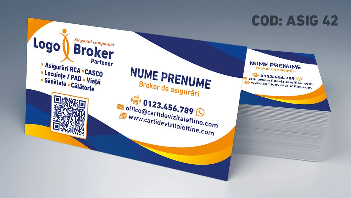carti de vizita destine broker asigurare partener