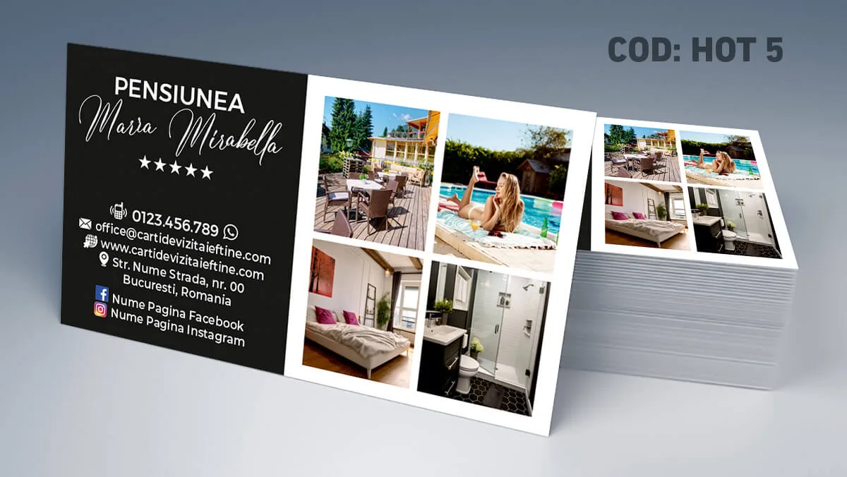 carti de vizita receptie hotel model profesional pentru front desk