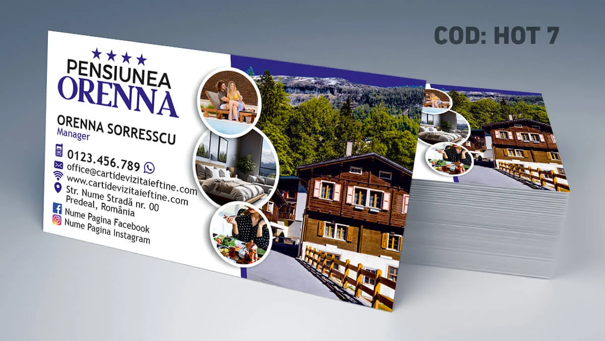 carti de vizita resort model elegant pentru locatie turistica