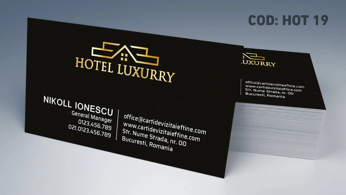carti de vizita rezervari hotel model simplu pentru contact rapid