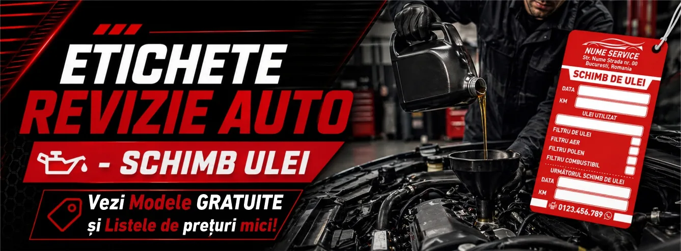 etichete schimb ulei, etichete revizie auto, etichete service auto, etichete revizie personalizate