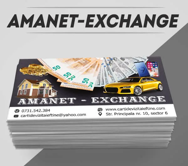 modele carti de vizita amanet exchange