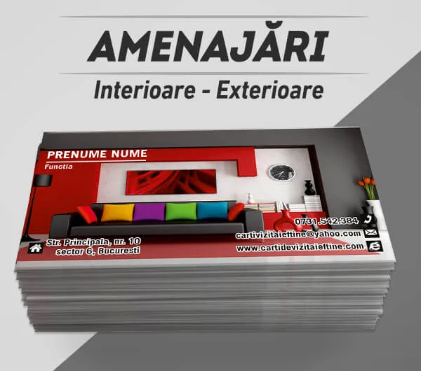 modele carti de vizita amenajari interioare exterioare decorator