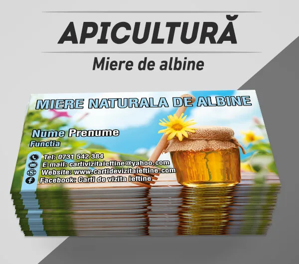 modele carti de vizita apicultura, miere de albine, stupi, apicultor