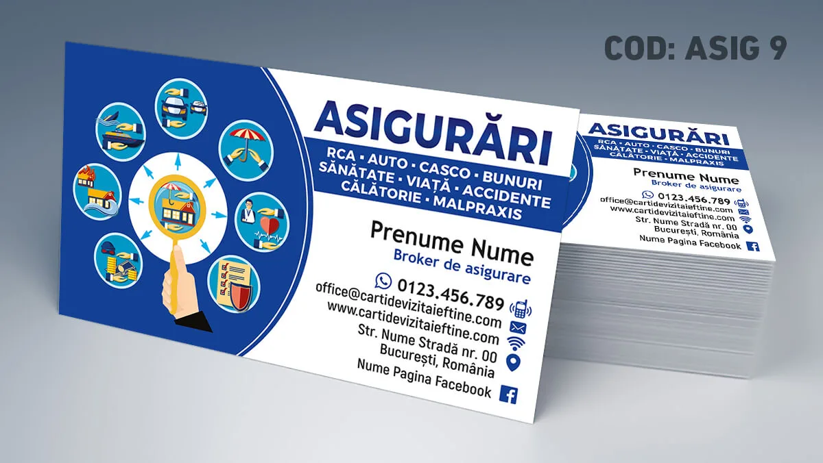 modele carti de vizita asigurari medicale