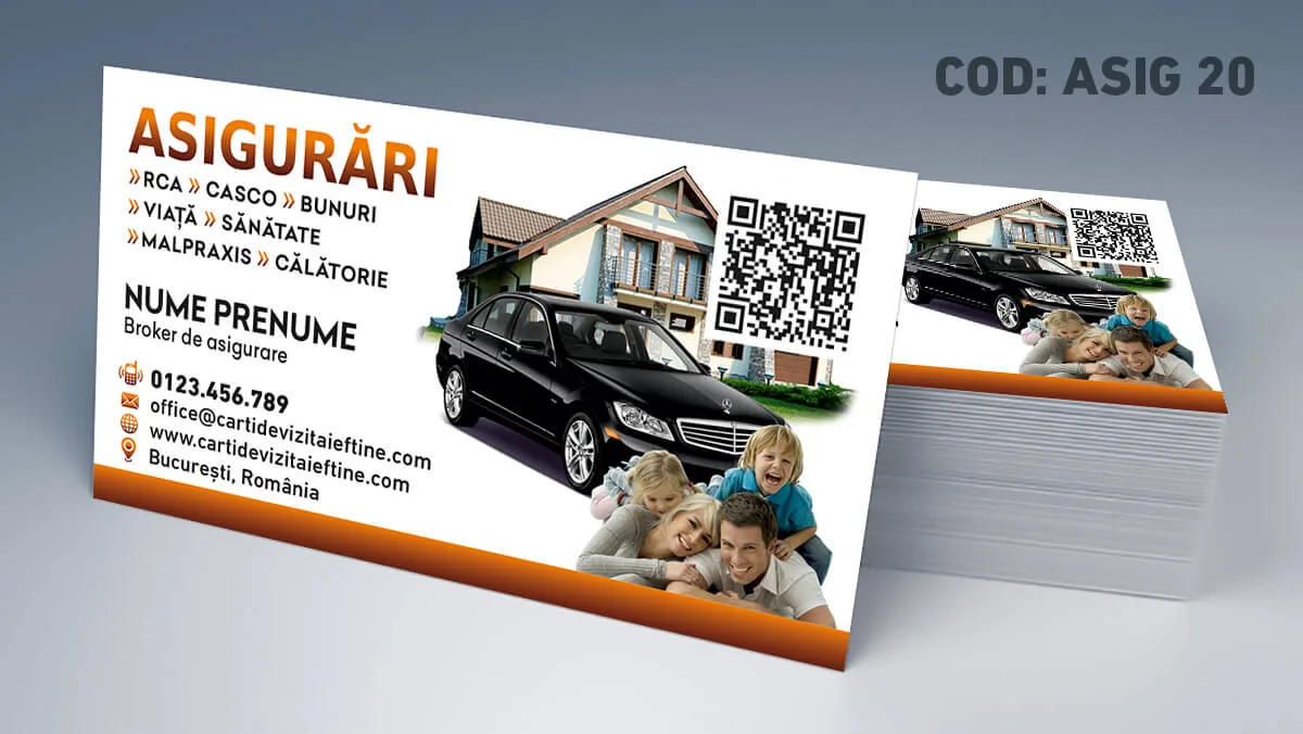 modele carti de vizita broker asigurari online