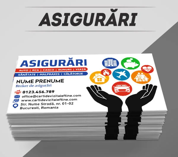 modele carti de vizita asigurari, rca, casco, locuinta, calatorie, viata, broker