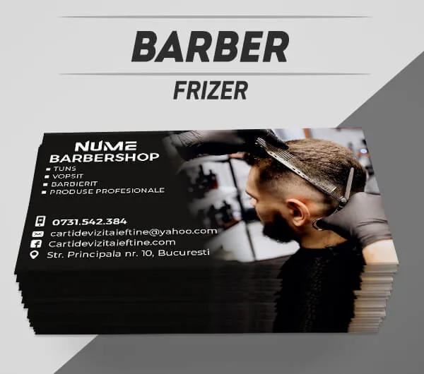 modele carti de vizita barber, frizer, salon barbati, barber shop, tuns, barbierit