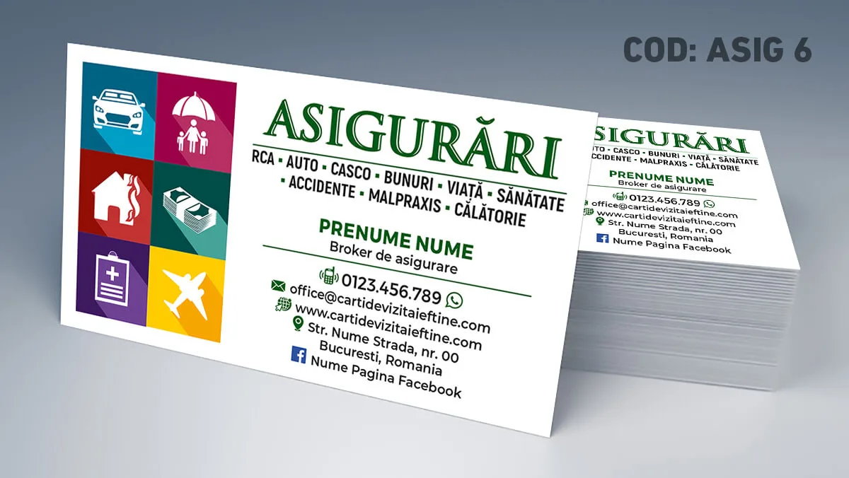 modele carti de vizita asigurari online