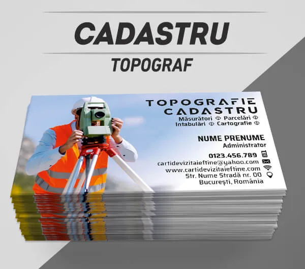 modele carti de vizita cadastru, topograf, birou, plan cadastral, geodezie, seisme